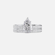  The Marilyn Pear Moissanite Ring 18k White Gold 003