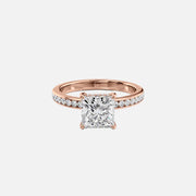  The Marilyn Princess Lab Diamond Ring 14k Rose Gold 001