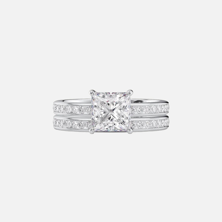  The Marilyn Princess Lab Diamond Ring 14k White Gold 003