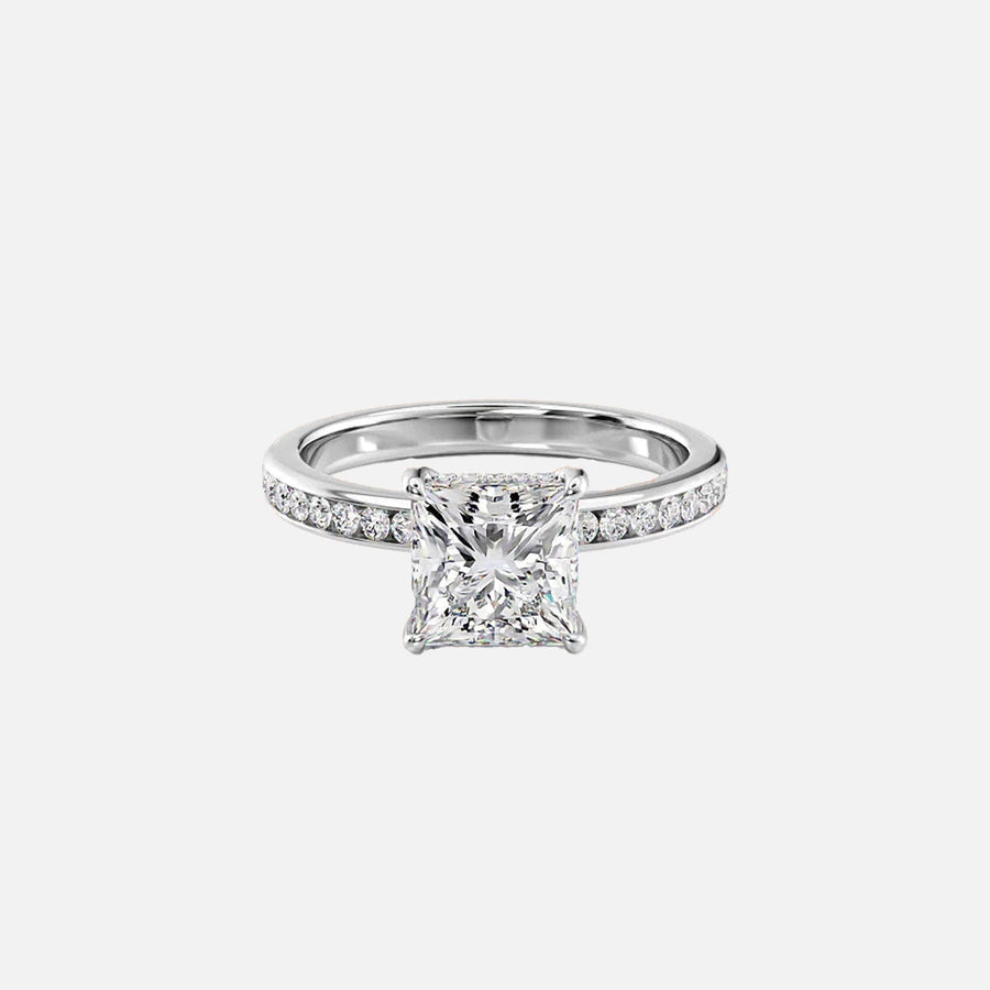  The Marilyn Princess Lab Diamond Ring 18k White Gold 001
