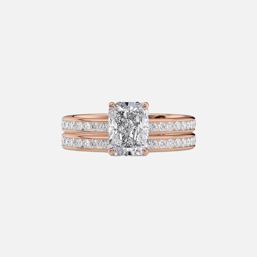  The Marilyn Radiant Moissanite Ring 14k Rose Gold 003