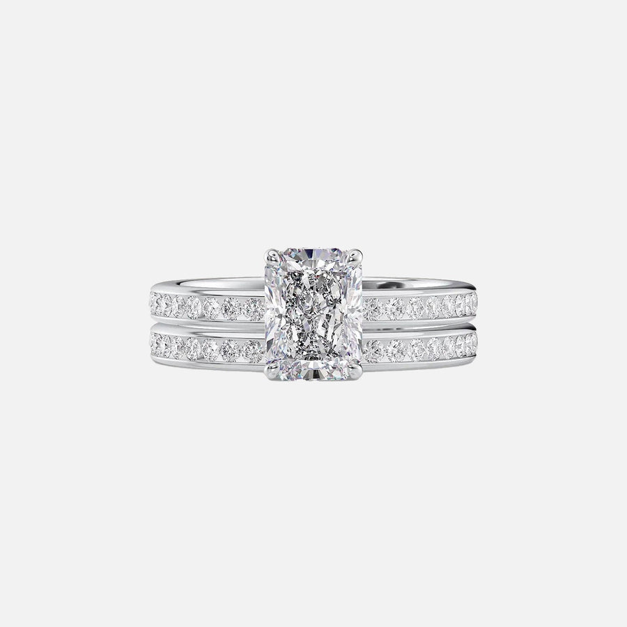  The Marilyn Radiant Moissanite Ring 14k White Gold 003