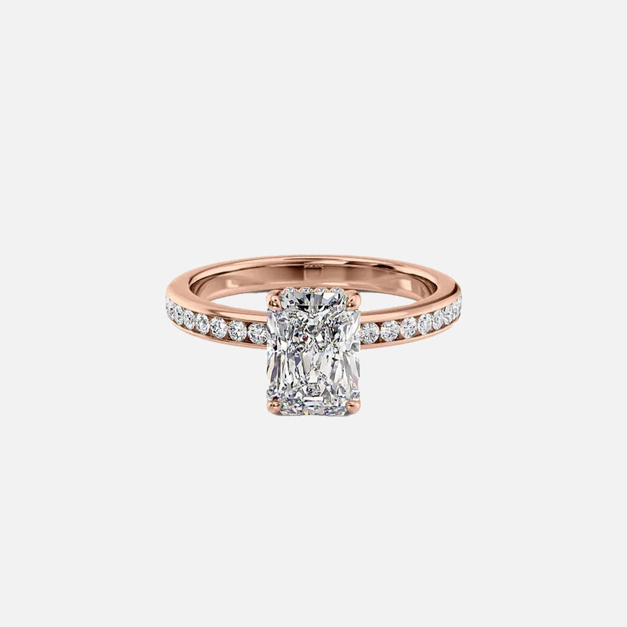  The Marilyn Radiant Moissanite Ring 18k Rose Gold 001