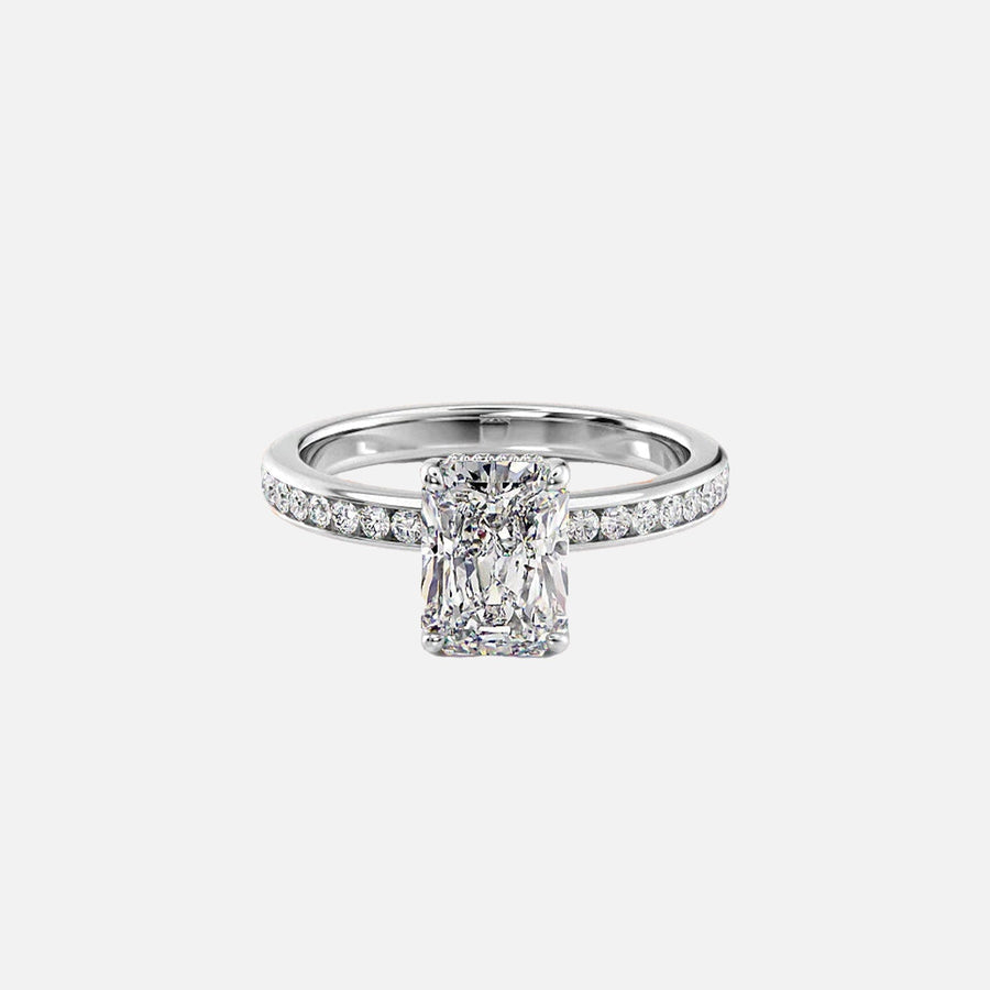  The Marilyn Radiant Moissanite Ring 18k White Gold 001