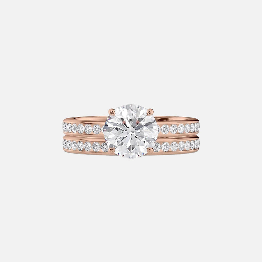  The Marilyn Round Moissanite Ring 14k Rose Gold 003