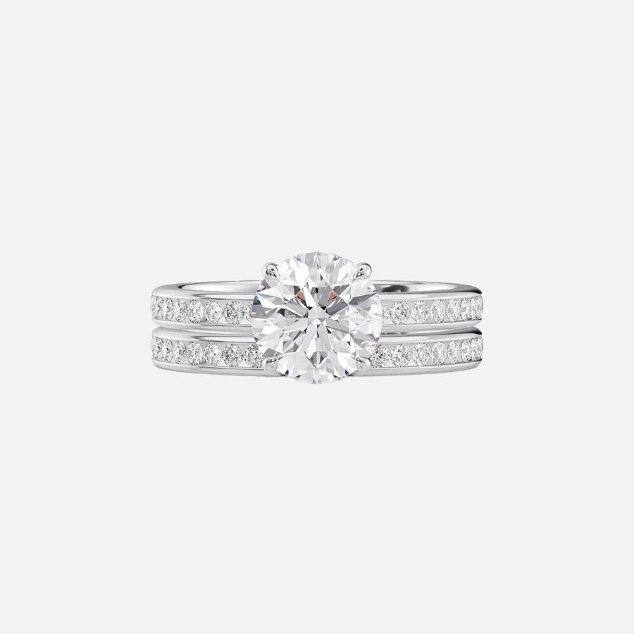  The Marilyn Round Moissanite Ring 14k White Gold 003
