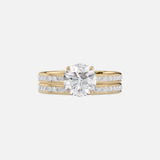  The Marilyn Round Moissanite Ring 14k Yellow Gold 003