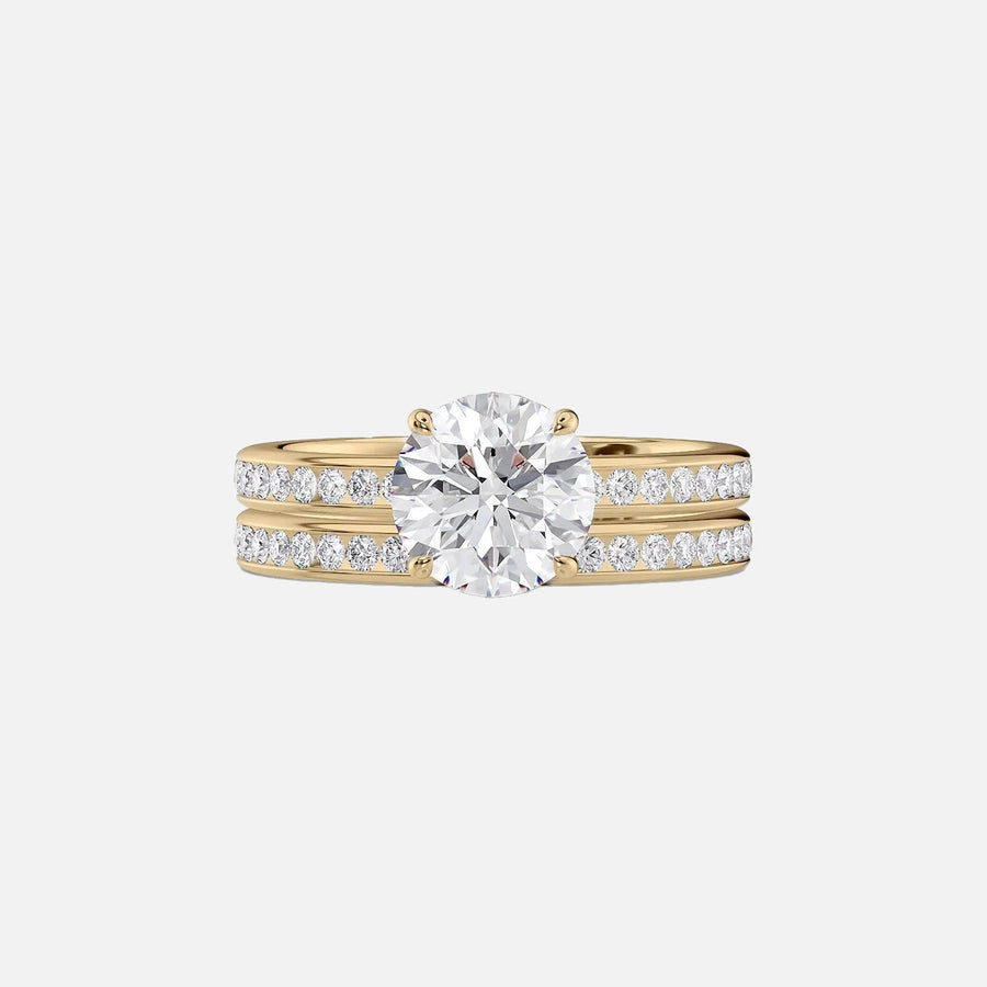  The Marilyn Round Moissanite Ring 14k Yellow Gold 003