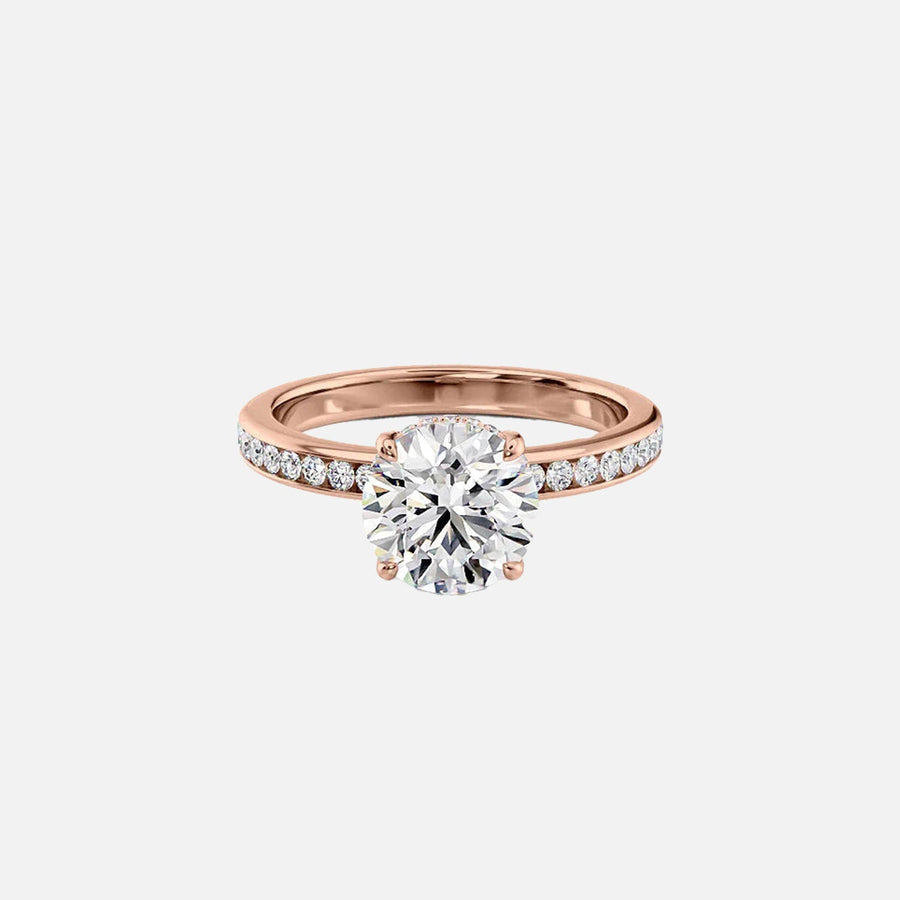  The Marilyn Round Moissanite Ring 18k Rose Gold 001