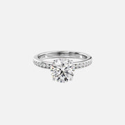  The Marilyn Round Moissanite Ring 18k White Gold 001