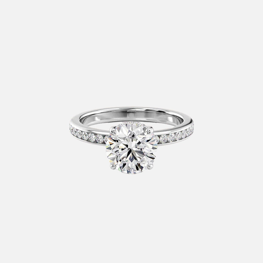  The Marilyn Round Moissanite Ring 18k White Gold 001