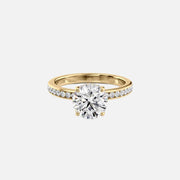  The Marilyn Round Moissanite Ring 18k Yellow Gold 001