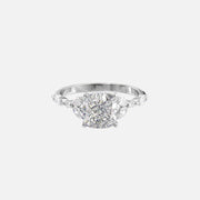  The Marquise Chelsea Cushion Lab Diamond Ring 14k White Gold 001
