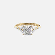 The Marquise Chelsea Cushion Lab Diamond Ring 14k Yellow Gold 001