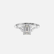  The Marquise Chelsea Emerald Lab Diamond Ring 14k White Gold 001