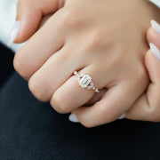  The Marquise Chelsea Emerald Lab Diamond Ring 18k Rose Gold 003