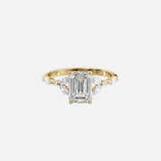  The Marquise Chelsea Emerald Moissanite Ring 18k Yellow Gold 001