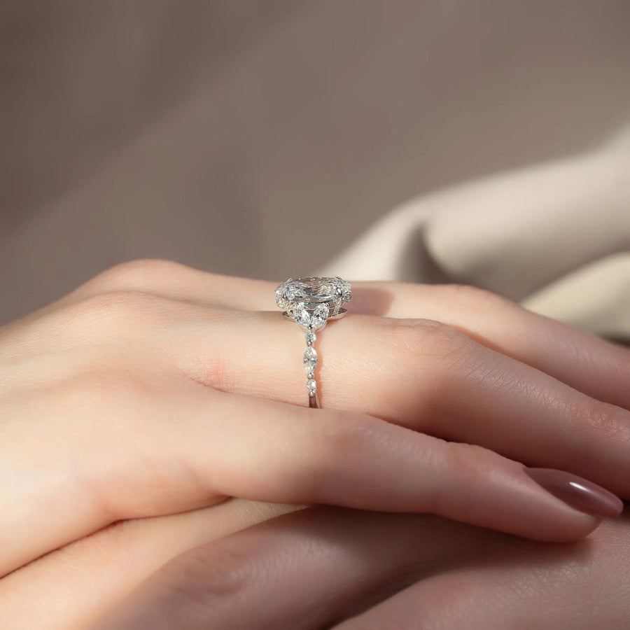  The Marquise Chelsea Oval Lab Diamond Ring 14k White Gold 004 Final