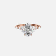 The Marquise Chelsea Oval Lab Diamond Ring 18k Rose Gold 001
