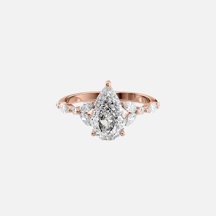  The Marquise Chelsea Pear Lab Diamond Ring 14k Rose Gold 001