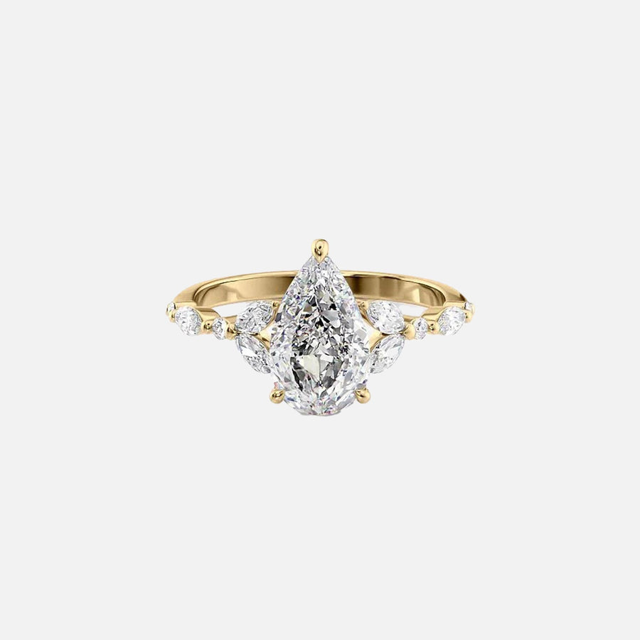 The Marquise Chelsea Pear Lab Diamond Ring 14k Yellow Gold 001