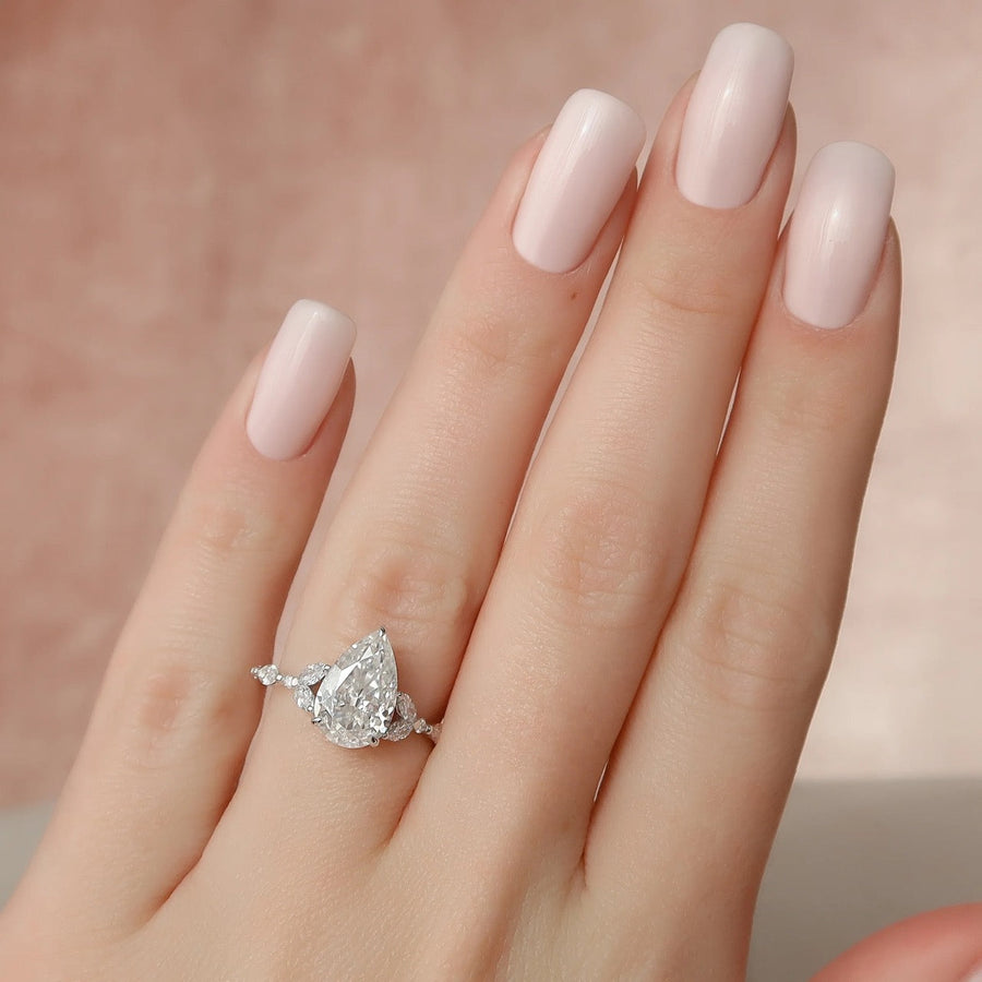  The Marquise Chelsea Pear Lab Diamond Ring 18k White Gold 003