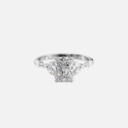  The Marquise Chelsea Radiant Moissanite Ring 14k White Gold 001