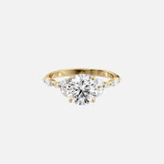 The Marquise Chelsea Round Lab Diamond Ring 14k Yellow Gold 001