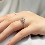  The Marquise Chelsea Round Lab Diamond Ring 18k White Gold 003