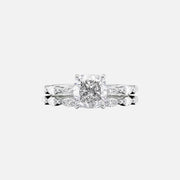  The Marquise Lucia Cushion Lab Diamond Ring 14k White Gold 003