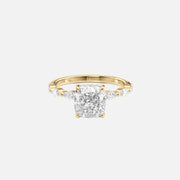 The Marquise Lucia Cushion Lab Diamond Ring 14k Yellow Gold 001
