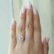  The Marquise Lucia Cushion Lab Diamond Ring 18k White Gold 005