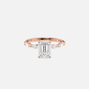  The Marquise Lucia Emerald Lab Diamond Ring 14k Rose Gold 001