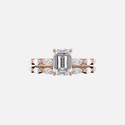  The Marquise Lucia Emerald Lab Diamond Ring 14k Rose Gold 003