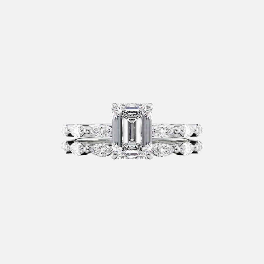  The Marquise Lucia Emerald Lab Diamond Ring 18k White Gold 003