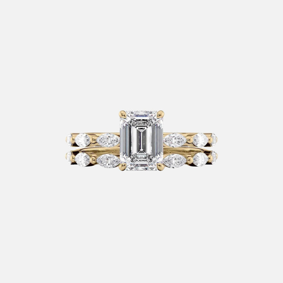  The Marquise Lucia Emerald Lab Diamond Ring 18k Yellow Gold 003