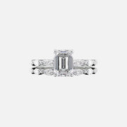  The Marquise Lucia Emerald Moissanite Ring 14k White Gold 003