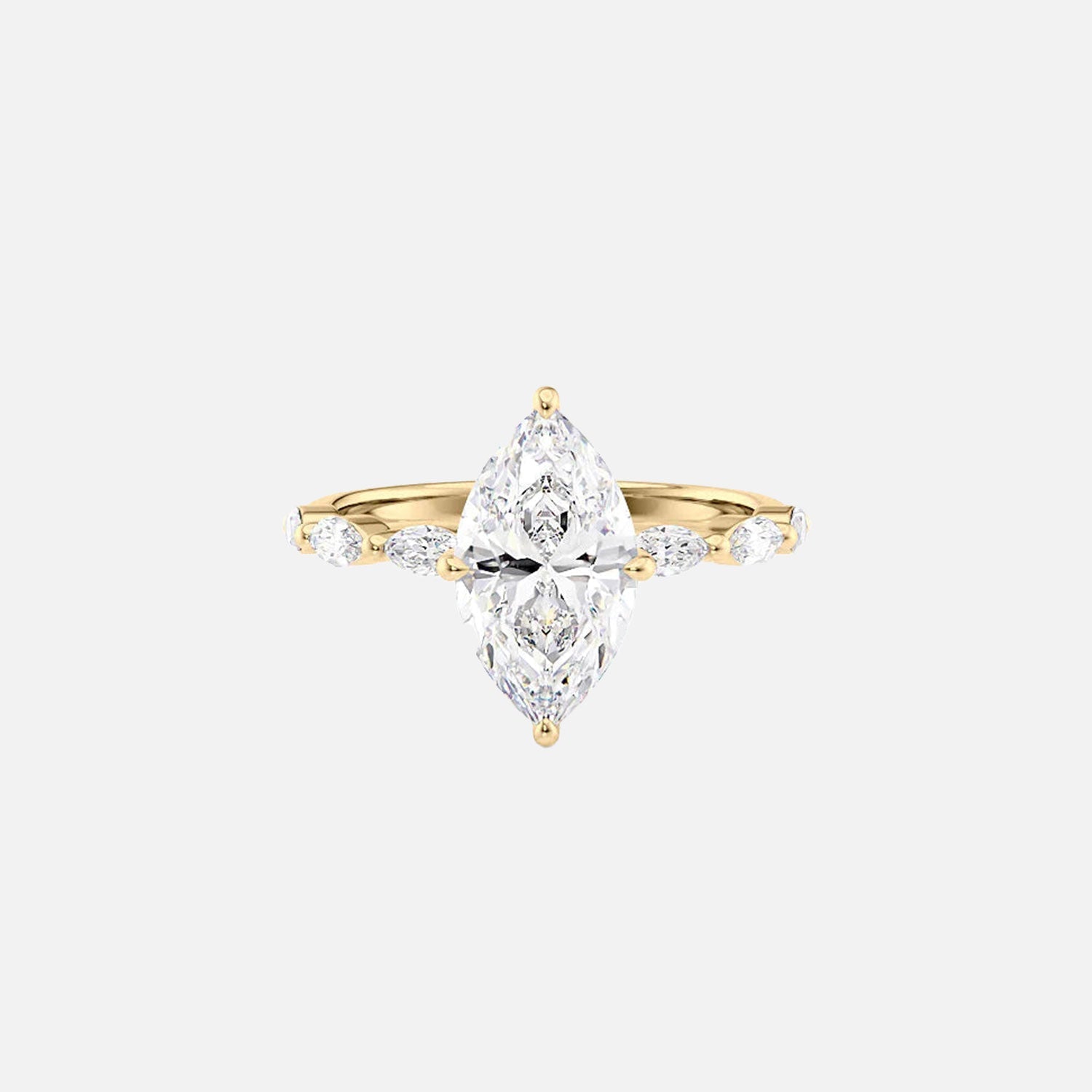 The Marquise Lucia Marquise Moissanite Ring 14k Yellow Gold 001