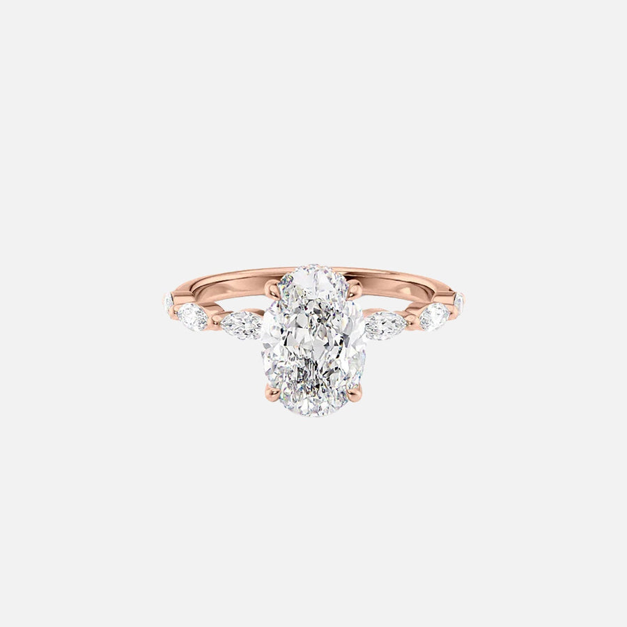  The Marquise Lucia Oval Lab Diamond Ring 14k Rose Gold 001