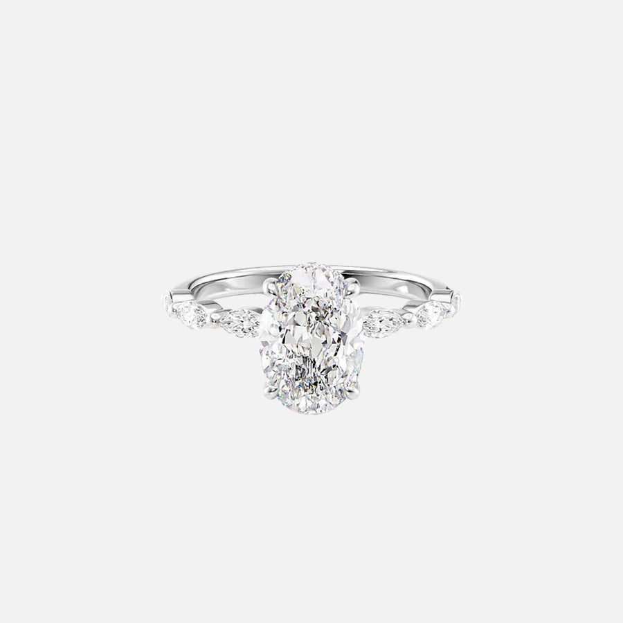  The Marquise Lucia Oval Lab Diamond Ring 14k White Gold 001