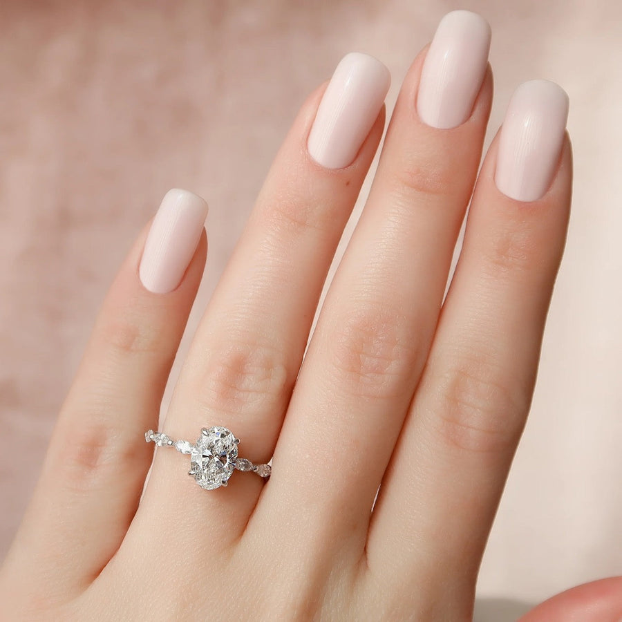  The Marquise Lucia Oval Lab Diamond Ring 14k White Gold 004