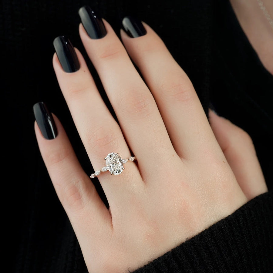  The Marquise Lucia Oval Lab Diamond Ring 18k Rose Gold 004