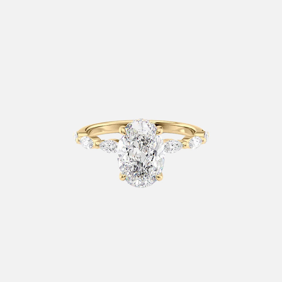  The Marquise Lucia Oval Lab Diamond Ring 18k Yellow Gold 001