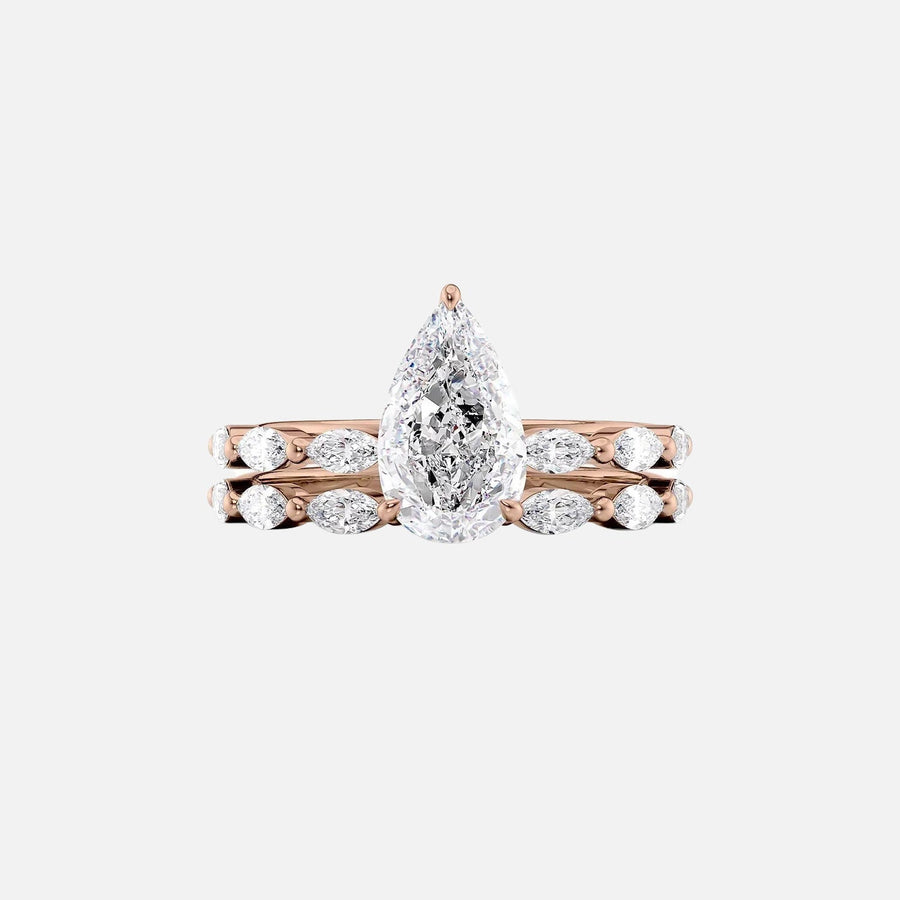  The Marquise Lucia Pear Lab Diamond Ring 14k Rose Gold 003