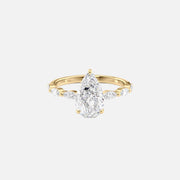 The Marquise Lucia Pear Lab Diamond Ring 14k Yellow Gold 001