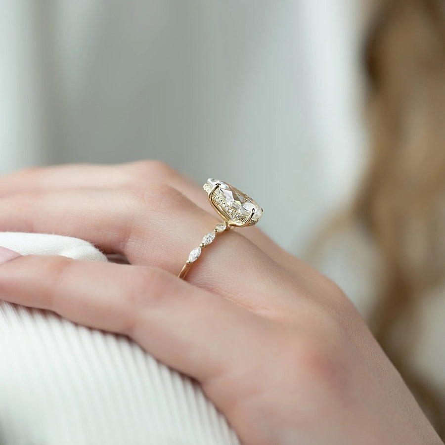  The Marquise Lucia Pear Lab Diamond Ring 14k Yellow Gold 005