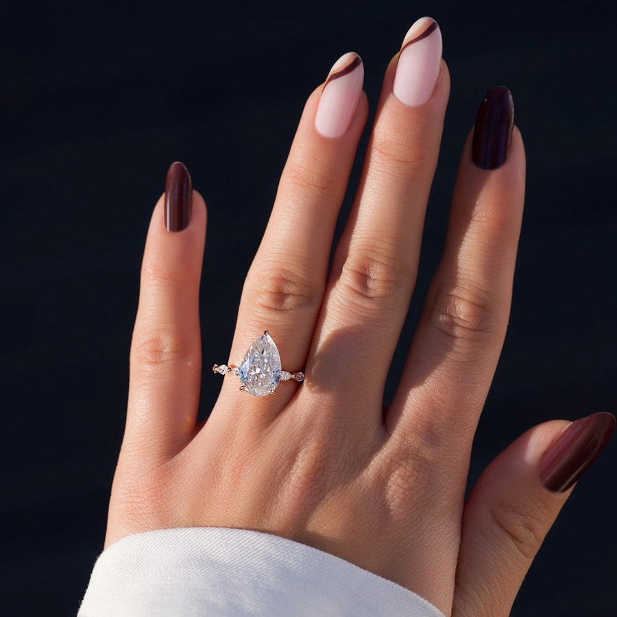  The Marquise Lucia Pear Moissanite Ring 14k Rose Gold 004