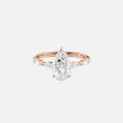  The Marquise Lucia Pear Moissanite Ring 18k Rose Gold 001