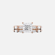  The Marquise Lucia Princess Lab Diamond Ring 14k Rose Gold 003