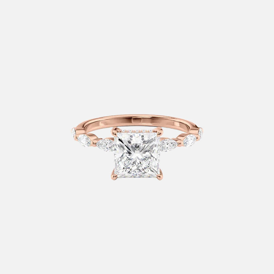  The Marquise Lucia Princess Lab Diamond Ring 18k Rose Gold 001